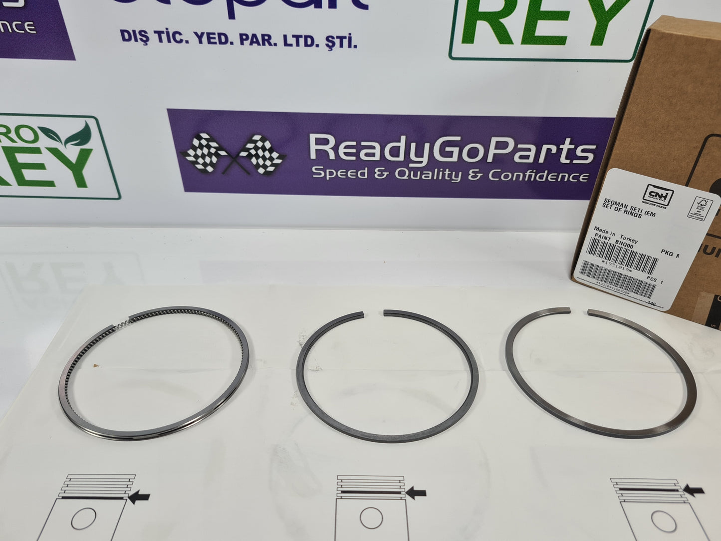 1931019 Piston Rings Kit Fits New Holland Case CNH